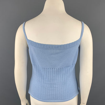 ST. JOHN Size L Blue Knitted Camisole Blouse