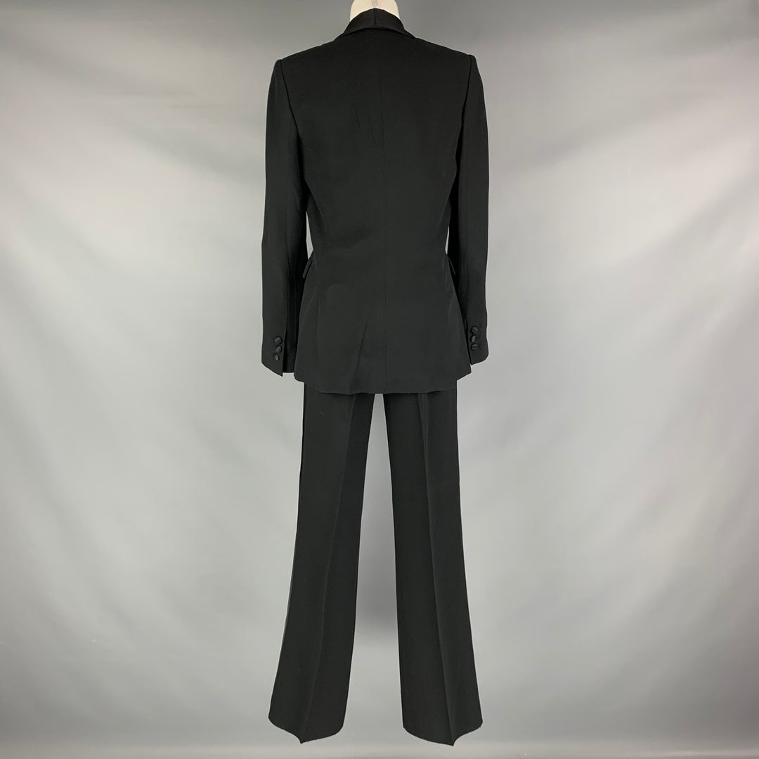 VIKTOR & ROLF Size 4 Black Rayon Acetate Tuxedo Pants Suit