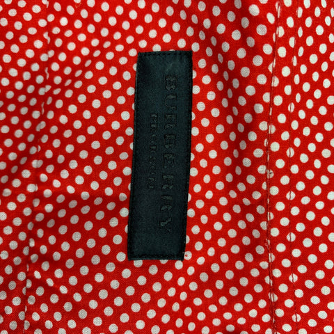 BURBERRY PRORSUM Taille XS Chemise à manches longues boutonnée en coton à pois rouges et blancs