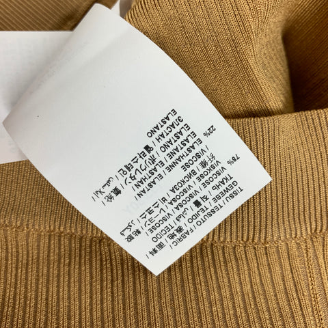 SAINT LAURENT Pantalón corto ciclista de canalé de viscosa beige Talla XS