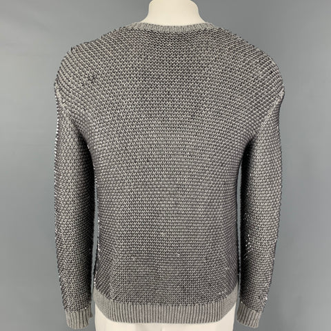 MCQ by ALEXANDER MCQUEEN Size S Grey Sequined Wool Crew-Neck Pullover