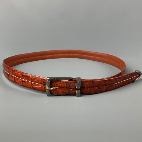 ROBERT TALBOTT Size 38 Brown Embossed Leather Belt
