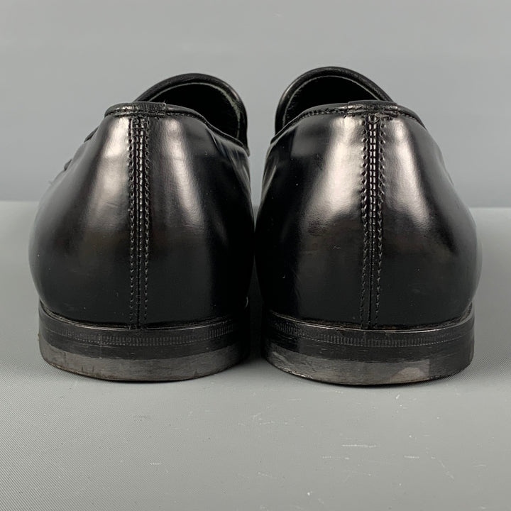ALEXANDER MCQUEEN Size 9 Black Silver Studded Leather Slip On Loafers