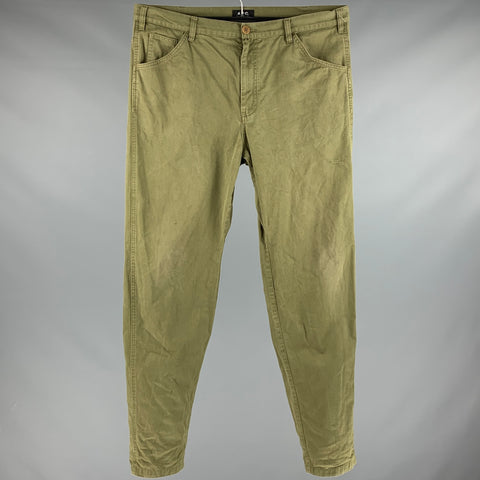 A.P.C. Size 34 Green Cotton Jean Cut Casual Pants