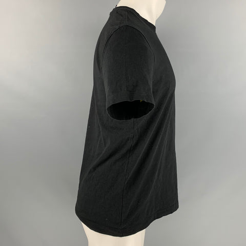 A.P.C. Size M Black White Logo Cotton Jersey T-shirt