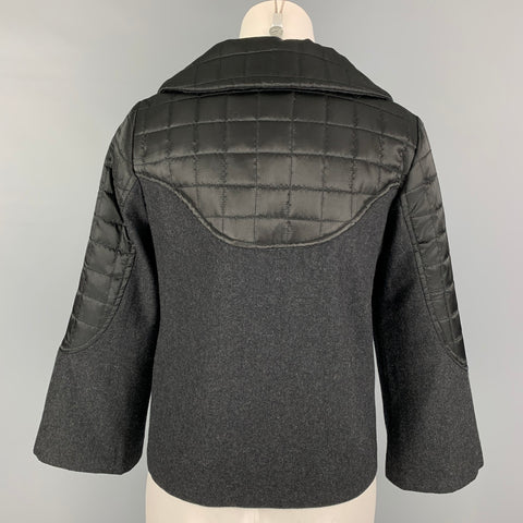 MARC by MARC JACOBS Size 2 Grey Wool Black Quilted Jacket