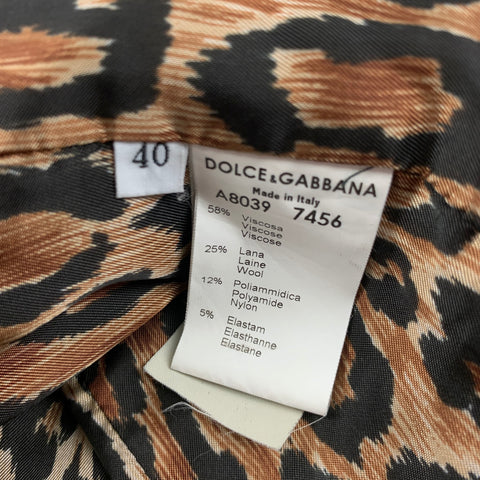 DOLCE &amp; GABBANA Taille 4 Veste en laine noire mélangée