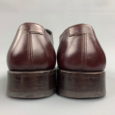 GUCCI Size 9 Burgundy Leather Monk Strap Loafers