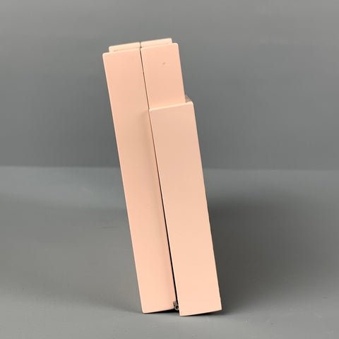 LEE SAVAGE Light Pink Metal Leather Broken Space Clutch