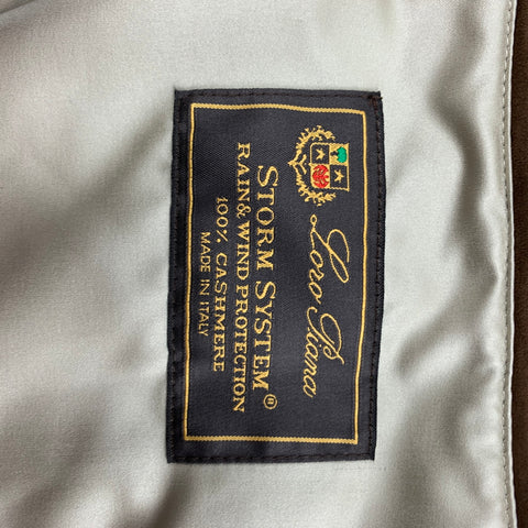 LORO PIANA Size L Taupe Cashmere Hidden Placket Strom System Jacket