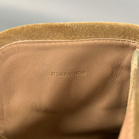 BURBERRY Size 8 Khaki Suede Ankle Strap Boots