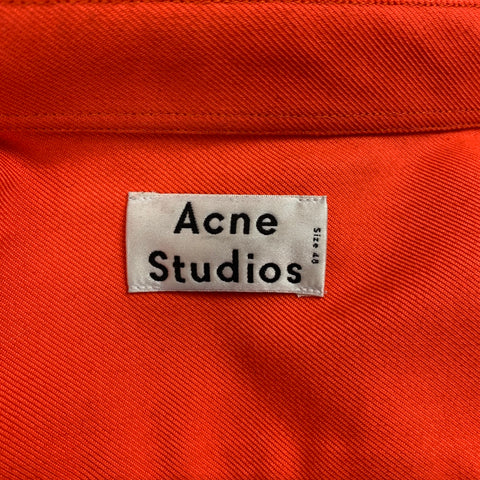 ACNE Size S Orange Cotton / Polyester Oversized Long Sleeve Shirt