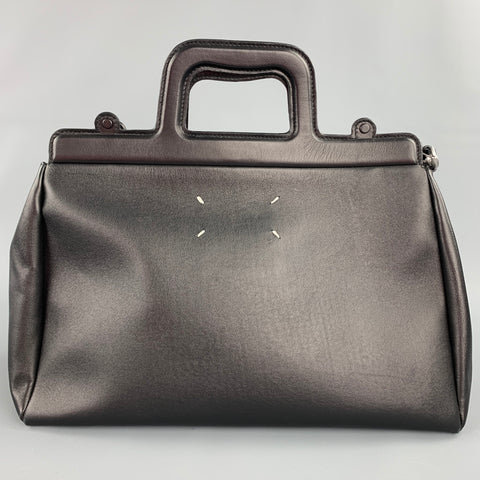 MAISON MARGIELA Black Embossed Leather Briefcase Bag
