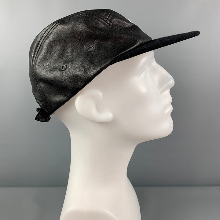 WTAPS Black Mixed Fabrics Faux Leather Wool Nylon Hat