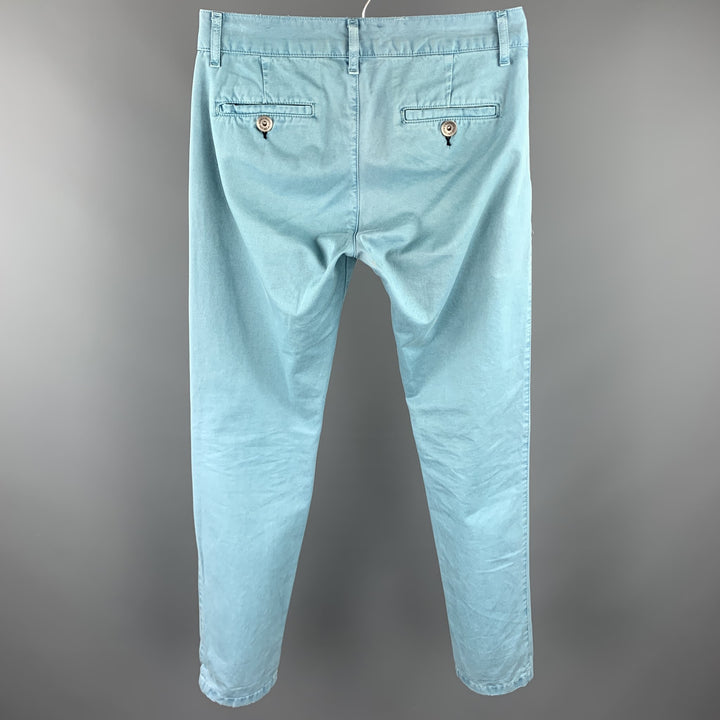 DR. DENIM Talla 29 Pantalones casuales con bragueta de botones de algodón azul claro