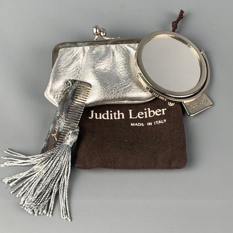 Vintage JUDITH LEIBER Silver Rhinestones Clutch Handbag