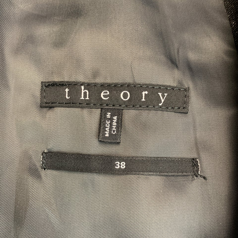 THEORY Size 38 Charcoal Heather Wool Blend Notch Lapel Sport Coat