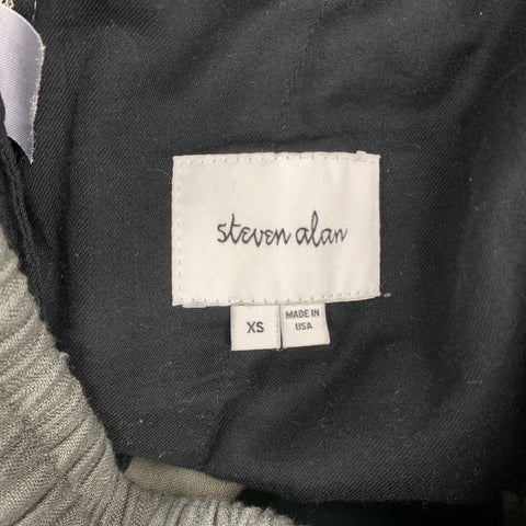 STEVEN ALAN Size XS Slate Linen Elastic Waistband Shorts