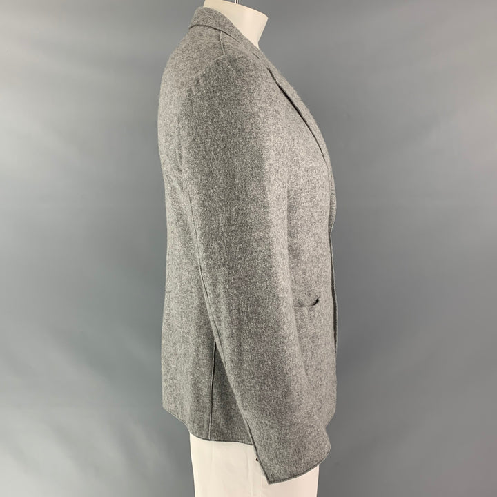 ERMENEGILDO ZEGNA Size 44 Grey Cashmere & Cotton Sport Coat