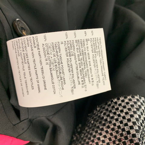 DSQUARED2 Size 36 Silver Checkered Polyester / Silk Peak Lapel Sport Coat
