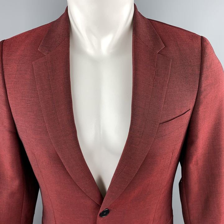 PS by PAUL SMITH Size 38 Heathered Burgundy Wool / Mohair Sport Coat