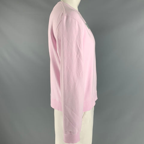 CALVIN KLEIN 205W39NYC Size XXL Pink Green Embroidery Cotton Sweatshirt