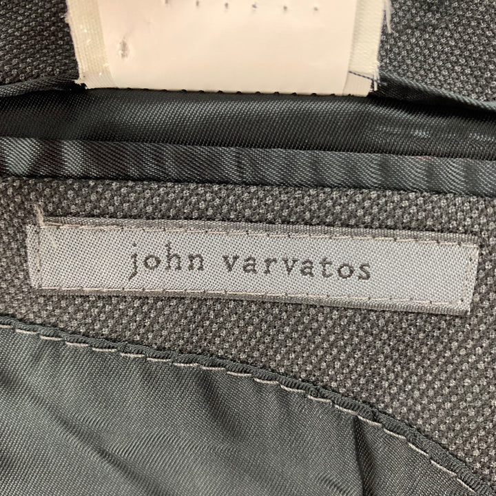 JOHN VARVATOS Talla 42 Abrigo deportivo con solapa de pico de lana color carbón