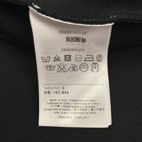 VALENTINO Taille S Robe trapèze en polyester viscose à œillets noirs
