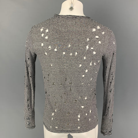 IRO Talla XS Camiseta Glaucy de lino con rayas blancas y negras de manga larga