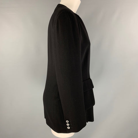 GIORGIO ARMANI Chaqueta talla 6 de lana negra lisa con botonadura única