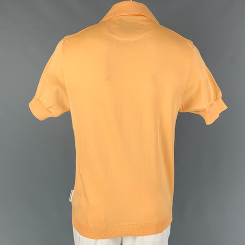 FARAH x BIANCA SAUNDERS Size XL Orange Knitted Polyester Open Collar Gibbs  Polo