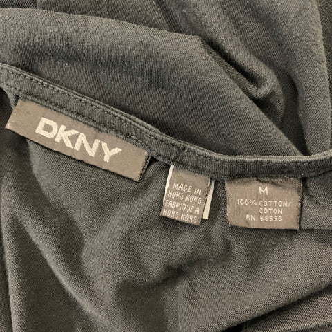 DKNY Camiseta de manga corta de algodón liso negra talla M