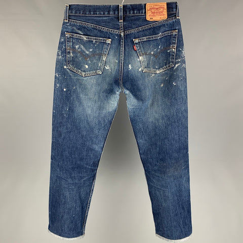 ATELIER & REPAIRS x LEVI'S 501 Size 31 Indigo Distressed Denim Button Fly Jeans