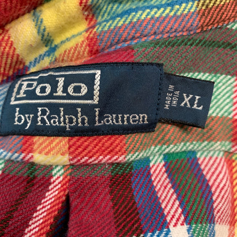 POLO by RALPH LAUREN Size XL Multi-Color Plaid Cotton Flannel Long Sleeve Shirt
