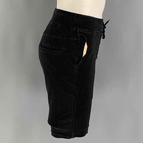 VERSACE Size L Black Cotton Spandex Drawstring Shorts