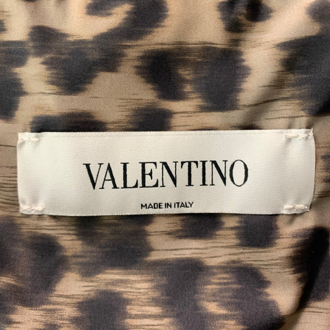 VALENTINO Size 40 Brown Taupe Animal Print Polyamide Jacket