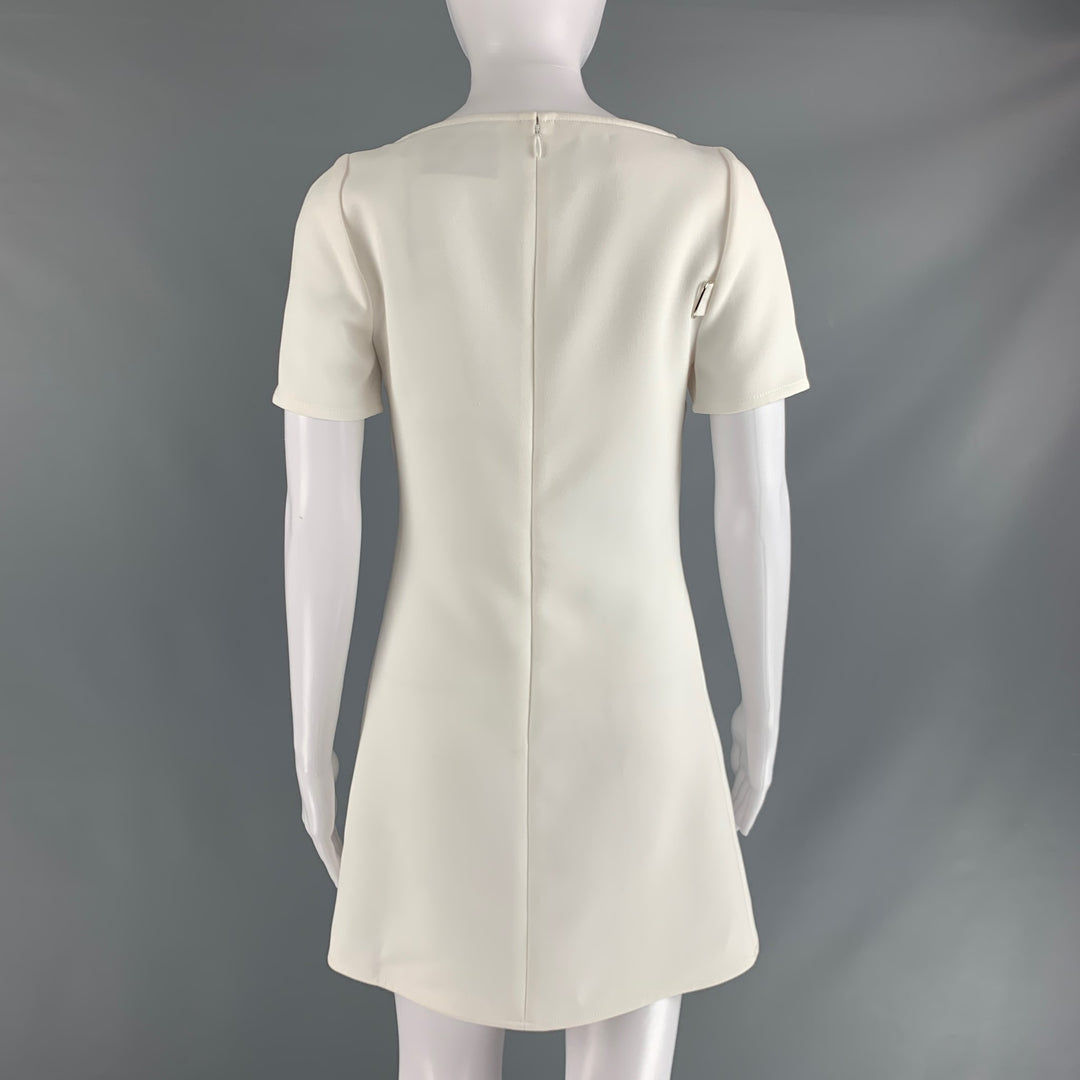 COURREGES Size 4 White Polyester Blend Short Sleeve Mini Dress – Sui  Generis Designer Consignment