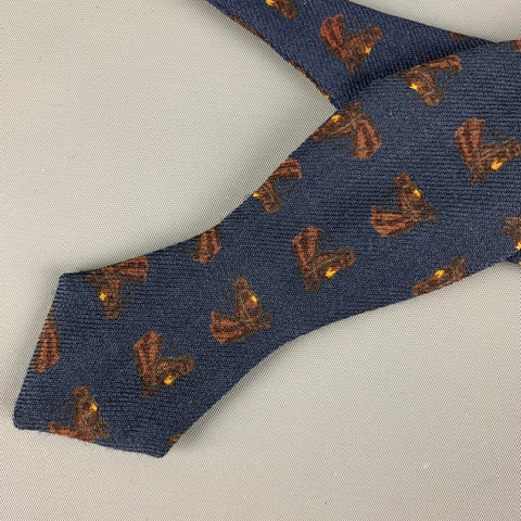 POLO by RALPH LAUREN Pajarita de lana con estampado de caballos azul marino