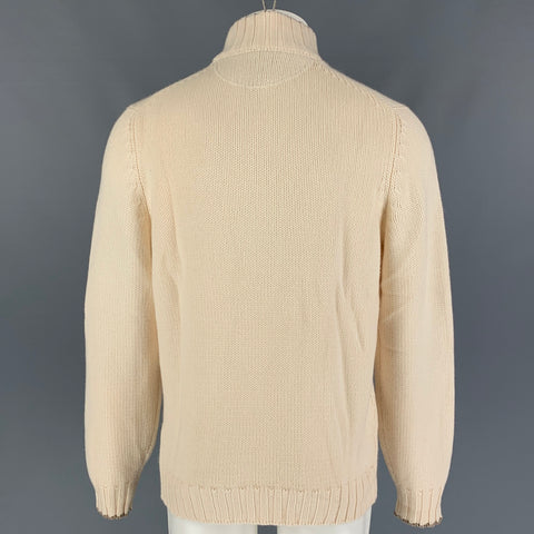 BRUNELLO CUCINELLI Size L Beige Knitted Cashmere Sweater
