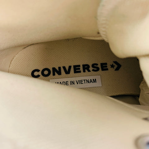 CONVERSE Zapatillas altas de lona verde blanco talla 7