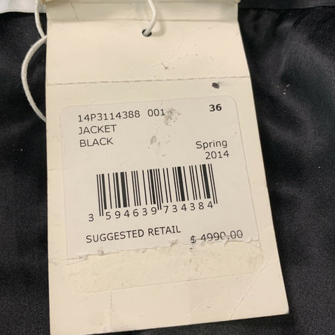 GIVENCHY Size 4 Black Silk Feathers Ostrich Cropped Jacket