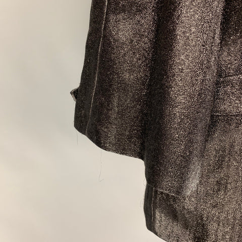 VIKTOR & ROLF Size 4 Black Mohair Blend Metallic Belted Oversized Coat