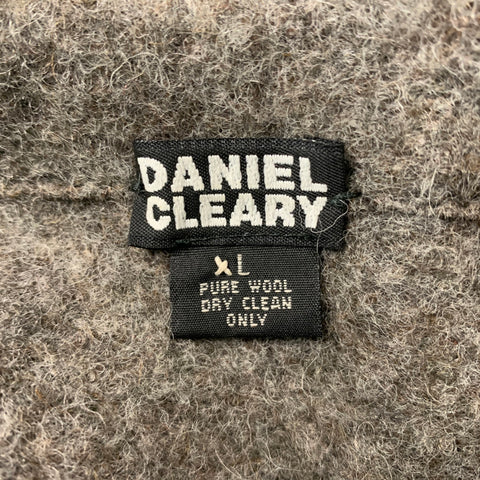 DANIEL CLEARY Size XL Grey Solid Wool Mock Neck Sweater