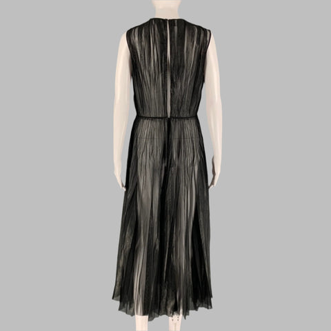 GUCCI Size 6 Black Polyester Pleated A-Line Dress