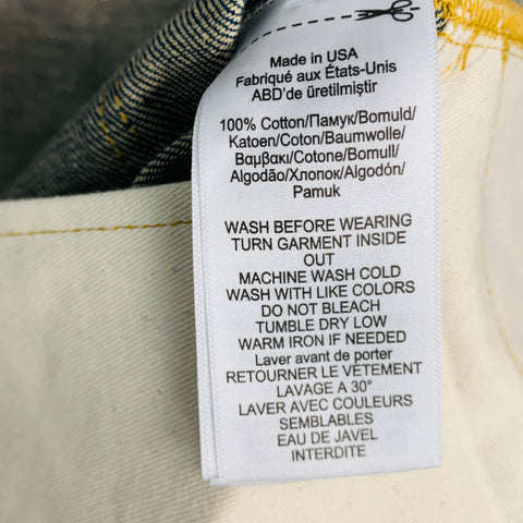 RRL by RALPH LAUREN Size 36 Indigo Contrast Stitch Selvedge Denim Zip Fly Jeans