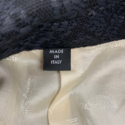 JUST CAVALLI Size 44 Black Jacquard Wool / Polyamide Peak Lapel Sport Coat
