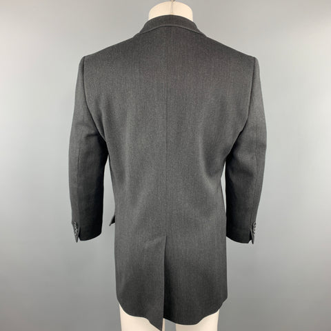 DOLCE & GABBANA 40 Charcoal Solid Wool Blend Notch Lapel  Sport Coat