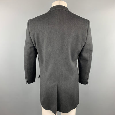 DOLCE & GABBANA 40 Charcoal Solid Wool Blend Notch Lapel  Sport Coat