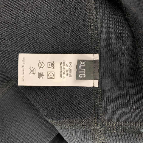 REIGNING CHAMP Size XL Black & White Logo Cotton Crew-Neck Sweatshirt