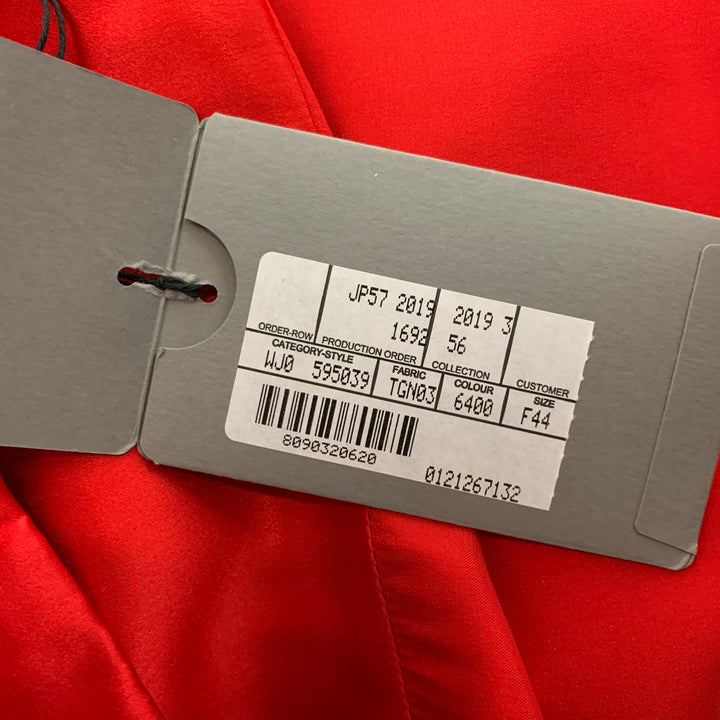 BALENCIAGA 2019 Size XXL Red Silk Button Up Long Sleeve Shirt